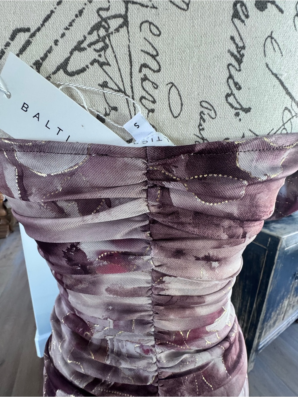 NWT-Baltic Born Amelia Tank Maxi Elegant Mauve Floral Sleek Evening Dress - Picture 5 of 11
